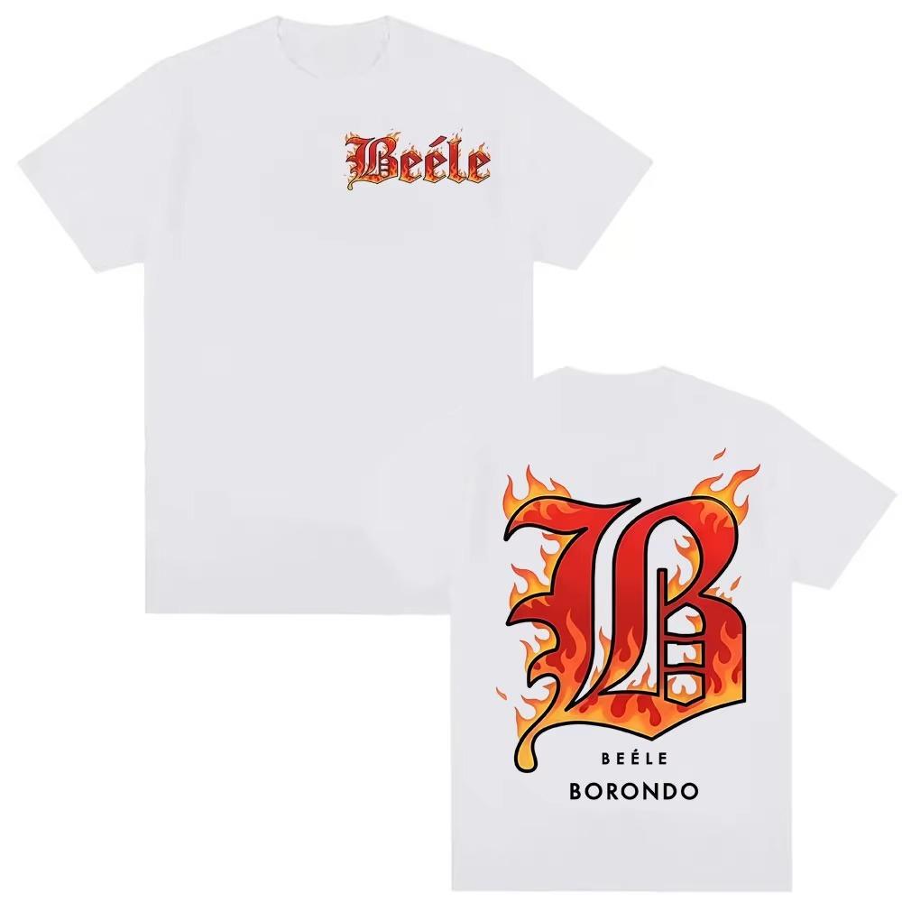 Rapper Beele Borondo Logo Graphic Tshirt for Men and Women Retro Fashion 2026 Spring summer new Print Pure Cotton Tshirt