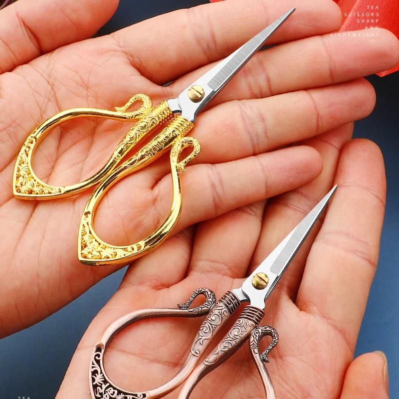 Small Antique Embroidery Scissors Retro Cross Stitch Vintage Scissors For DIY Sewing Thread Cutting Fabric Needlework