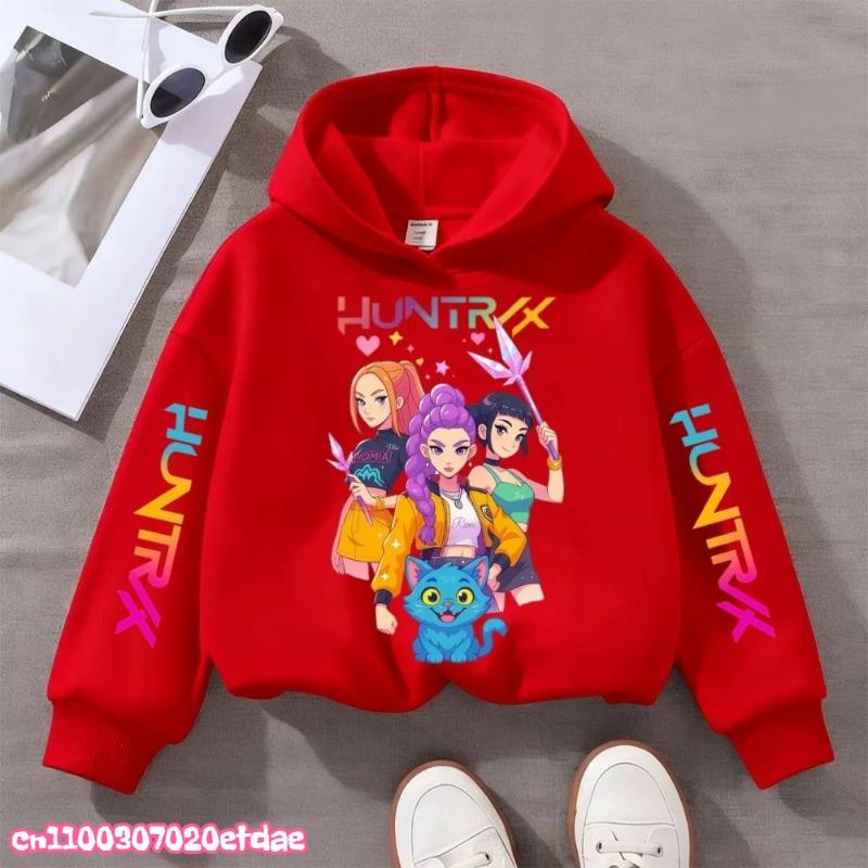 Fashion Women's Hoodie K-Pop Demon Hunters Print Kids Hoodie Pullover Girl Tops Spring And Autumn Leisure Sweatshirr Clothing