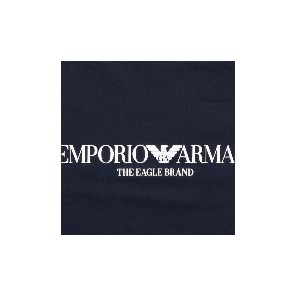 Emporio Armani Logo Pattern Round Neck Long Sleeve Sweatshirt Men Sweatshirt Navy-Blue 8N1ME8-1J04Z-0922