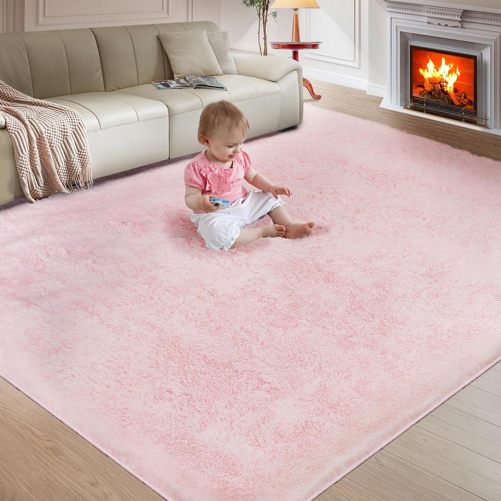 Alfombra Ultra Suave para Sala de Estar, Alfombra de Felpa de Pelo Largo para Dormitorio, Decoración para Habitación de Adolescentes, Dormitorio Universitario, Guardería, Hogar, Felpudo Duradero Antideslizante
