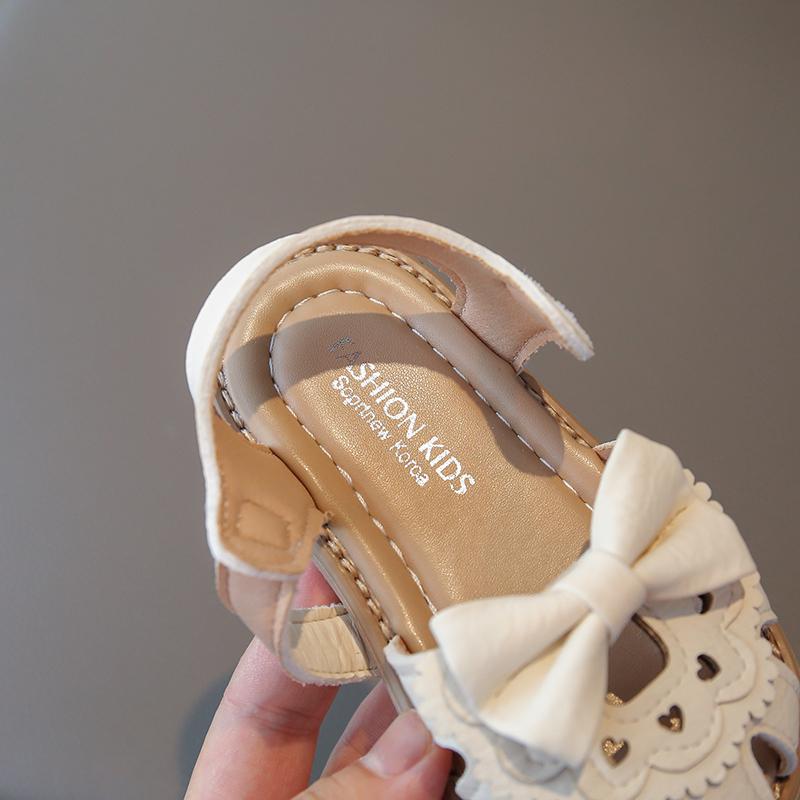 Girls' Sandals Summer Soft Bottom Baby Princess Bow Summer New Children's Shoes Girls' Beach Shoes