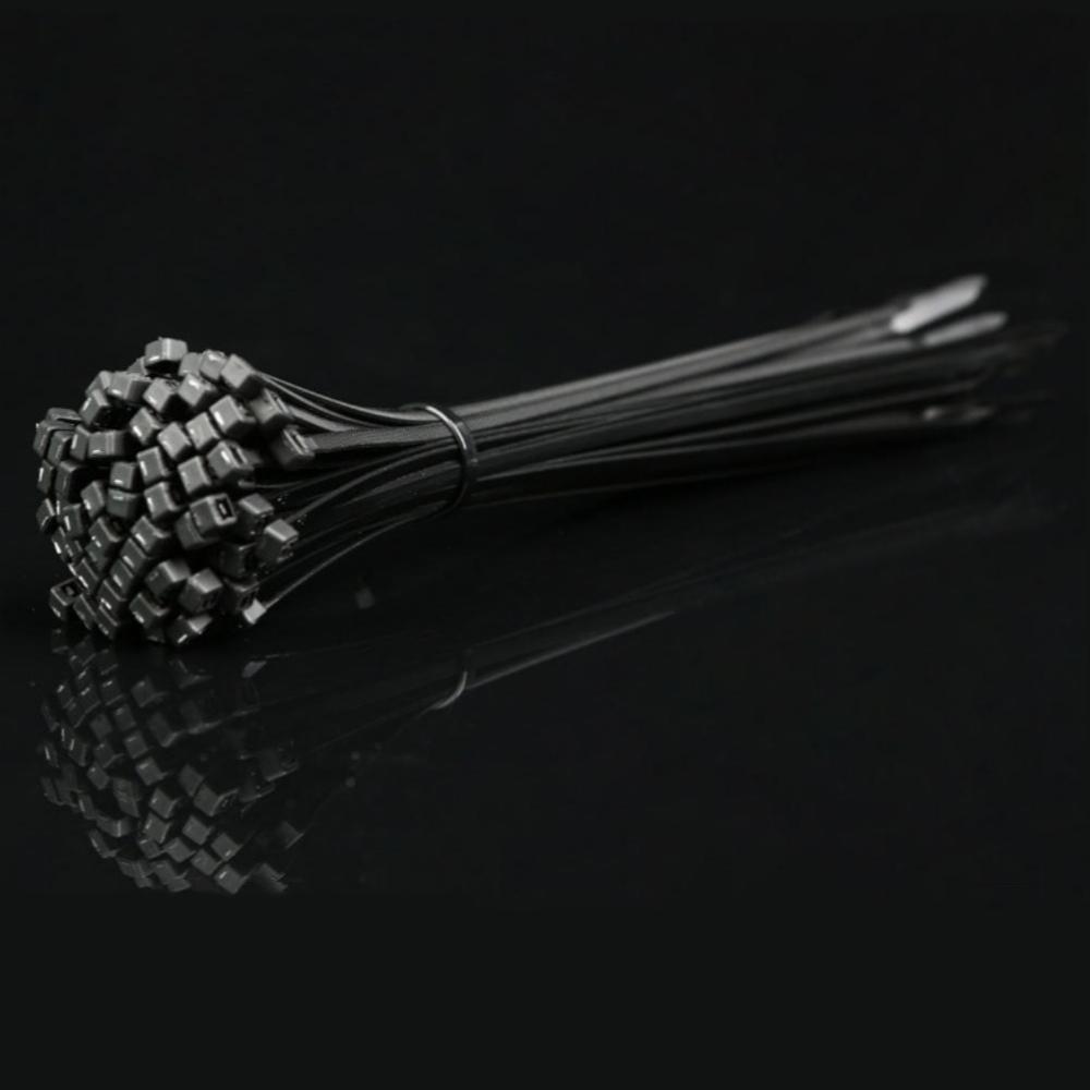 

100 шт. Нейлонові кабельні стяжки Самофіксуючі шнурові стяжки Ремені Регульовані кабелі Петля для кріплення Домашній офіс Дріт стяжки-блискавки 3x100mm чорний