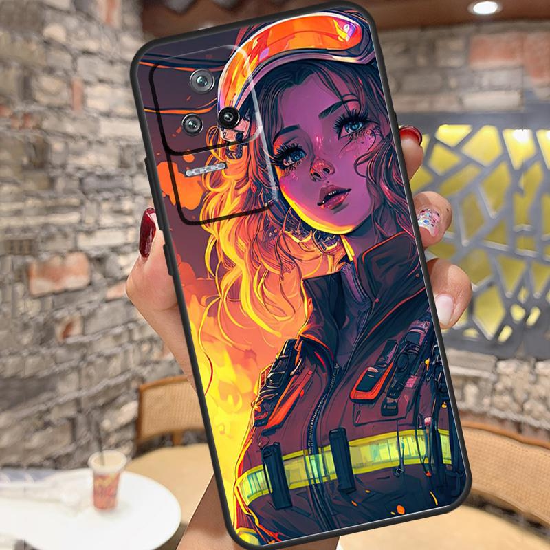 Firefighter Fire Love Case For Xiaomi 14 Ultra 15 13 11T 12T 13T 14T Pro POCO X3 X5 X6 X7 Pro M6 F5 F6 Pro Cover