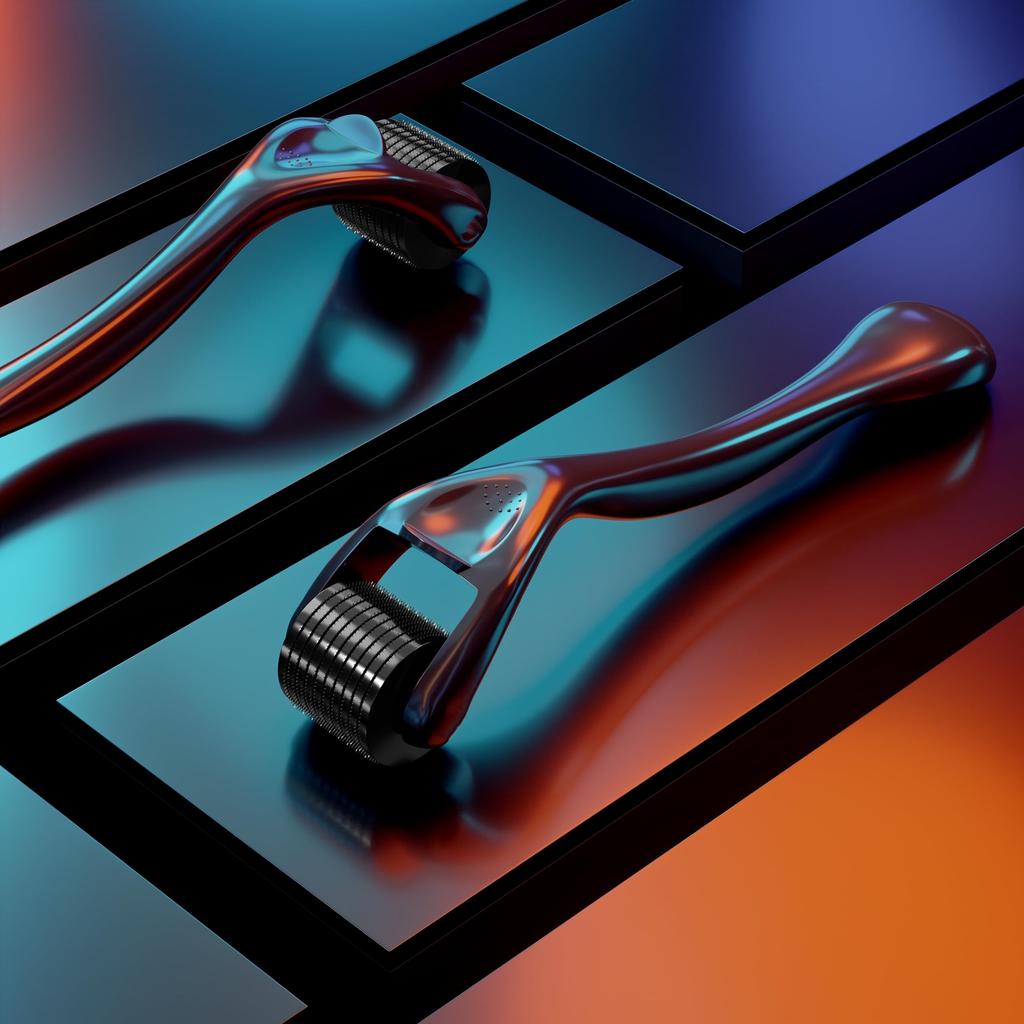 1pc Stainless Steel Black Facial Roller,0.25mm Precision Massager, Gentle Exfoliating Tool, Ideal Gift for Skincare Daily Use