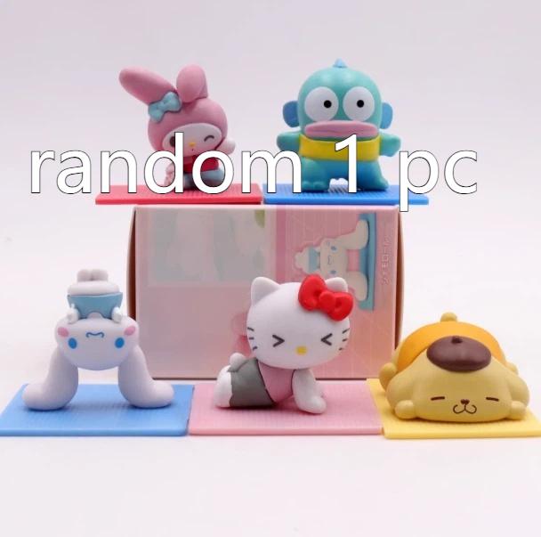 New Bowknot And Yoga Kuromi Cinnamoroll Blind Box Kawaii Mini Decorative Action Figure Trendy Toys Cute Girls Birthday Gift