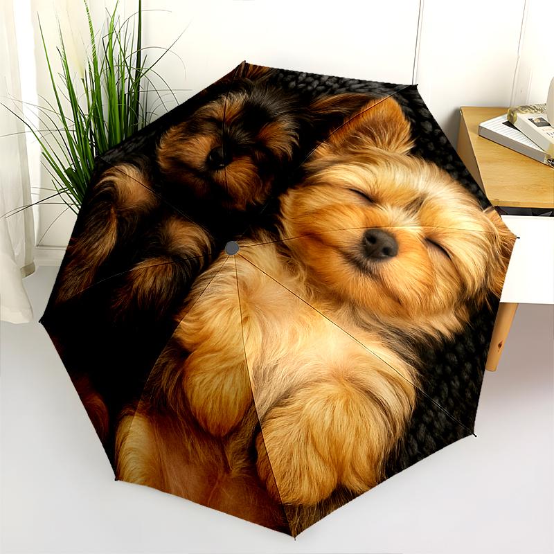 1 st Automatiskt Fällbart Paraply - Tecknat Mönster, Bärbar & Vikbar Design med 8 Ribbor, Jul- Födelsedagspresenter