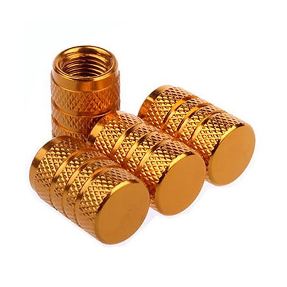4Pcs Car Tire Valve Stems Cap Knurling Style Tire Valve Cap Aluminum Tire Wheel Stem Air Valve Cap Car Universal Accessories Valve Stems 1