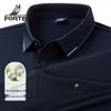 Futing Men's Silk Blend Pique Long-Sleeve Polo Shirt