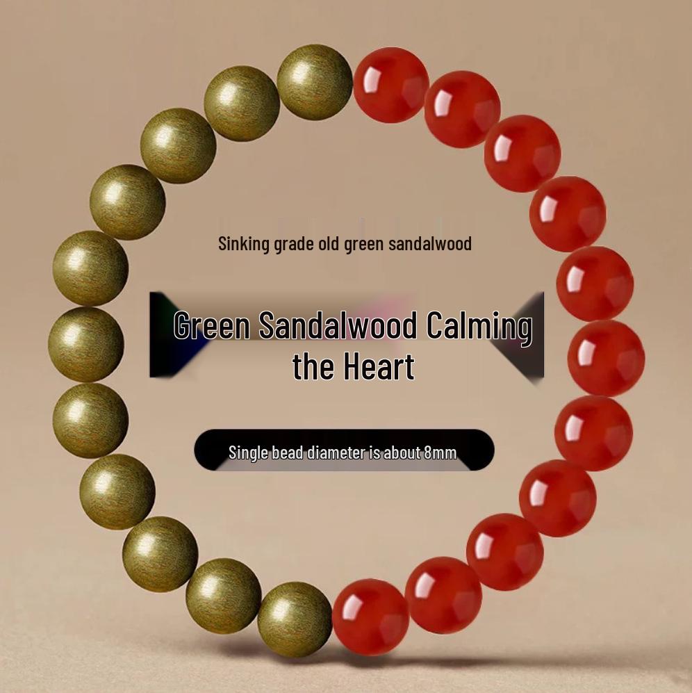 Premium Green Sandalwood & Wenge Bracelet for Men & Women - High Density, Collection Grade