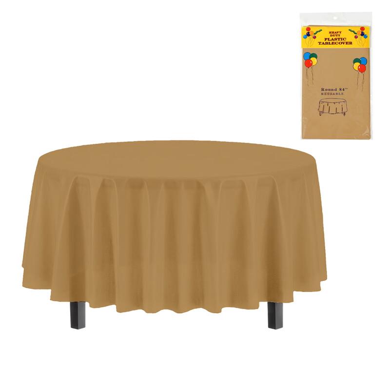 Lantuan Disposable Round Plastic Tablecloth