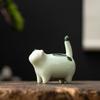 Handgefertigte Keramik-Katze Tee-Haustier Niedliche Tierfigur für Gongfu Teezeremonie Heimschreibtischdekoration Meditationsgeschenk