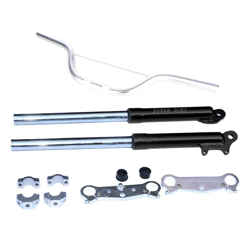 

Motorcycle 22mm 7/8 Aluminum Handlebar Front Fork Shock Absorber Suspension Kit For 47cc 49cc Dirt Pit Bike Moped Superbike Silver-Black