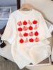 Granatapfel Form Illustration Druck T-Shirt Damen Lässig T-Shirts Weich Damen Street Kurzarm Mode Neue Kleidung