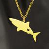 Shark & Whale Hollow Heart Necklace - Unisex Ocean Animal Sweater Chain