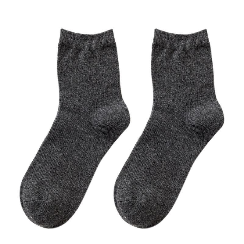 Men's Autumn and Winter New Casual Classic All Match Solid Color In Tube Cotton Socks