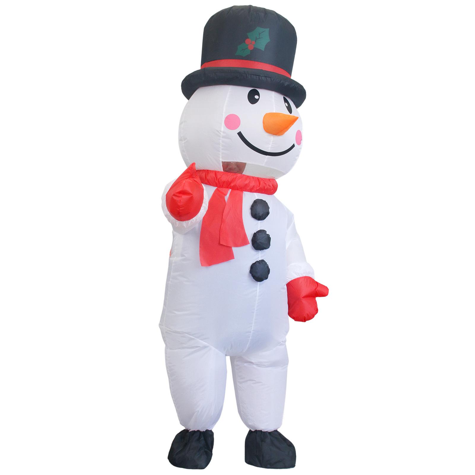 Рождество Рождество Снеговик Надувная Декорация Надувной Костюм Праздничная Большая Шляпа Снеговик Надувной Костюм M