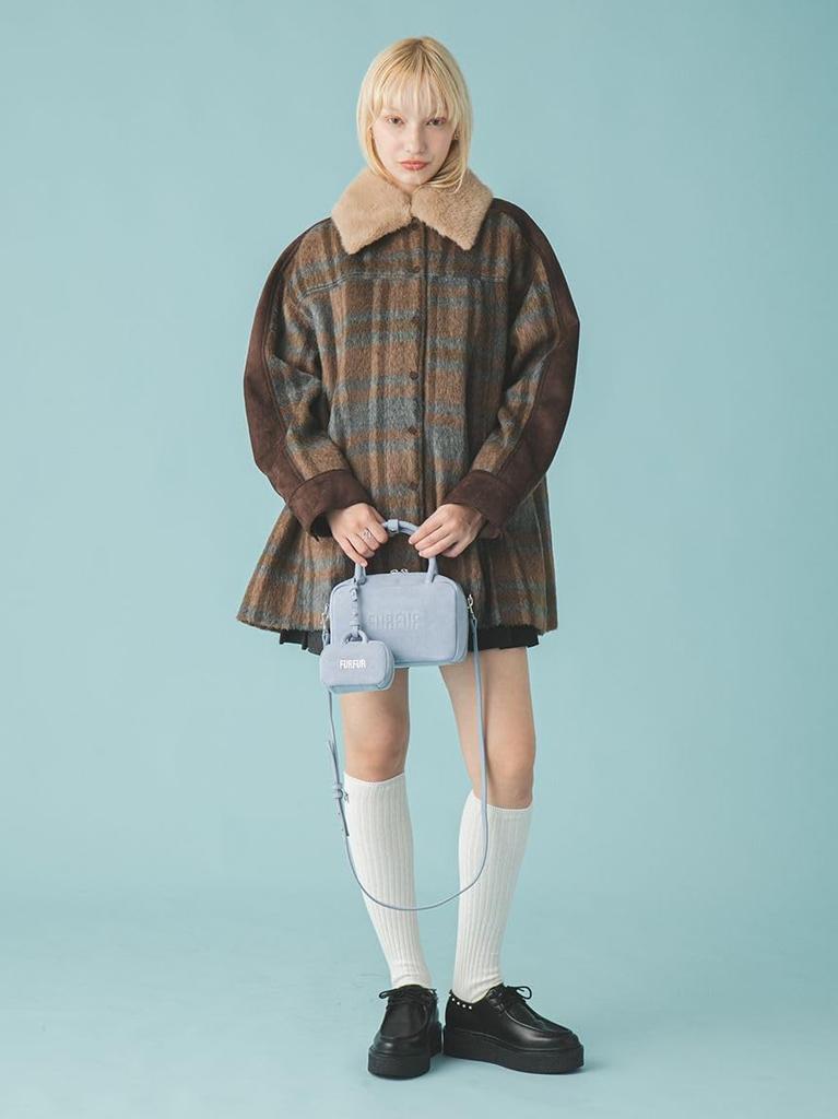 Furfur Variation Micro Square Boston Bag RWGG255505 SAX Free Size Women's