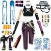 In Stock Asian Size LOL Jinx Cosplay Costume Anime LOL Arcane Jinx Cosplay Outfit  Halloween Suit Costume Jinx  Wigs Shoes