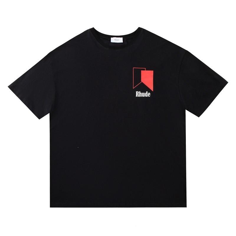 High Street Oversize Couple T-Shirt American Streetwear Print YYZP RHUDE Short Sleeve Tee Teens