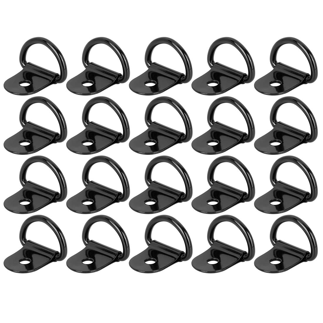 

XAUTOHAUX Tie Down Ring Trailer Anchor D Ring Fixed Anchor for Car Truck Trailer Cargo RV Boat Iron Stainless Steel Black 20pcs