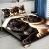 Cute Puppies Pattern 3D Printed Bedding Set Cute Animal Theme Duvet Cover Set Soft Comfortable Home Luxury Quilt Cover Set