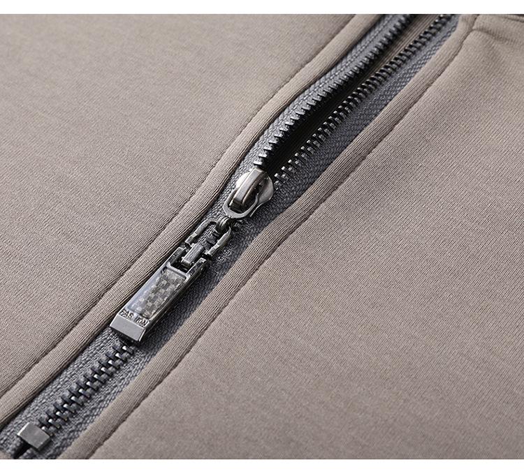 Men's Half-Zip Long-Sleeve Stand Collar T-Shirt, New Arrival for Spring/Autumn, Solid Color, Stylish Base Layer for Middle-Aged & Young Men