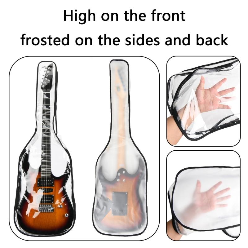 Clear Guitar Storage Case with Double Zipper Acoustic Guitars Bag Protector for 39inch Electric Guitar Accessory
