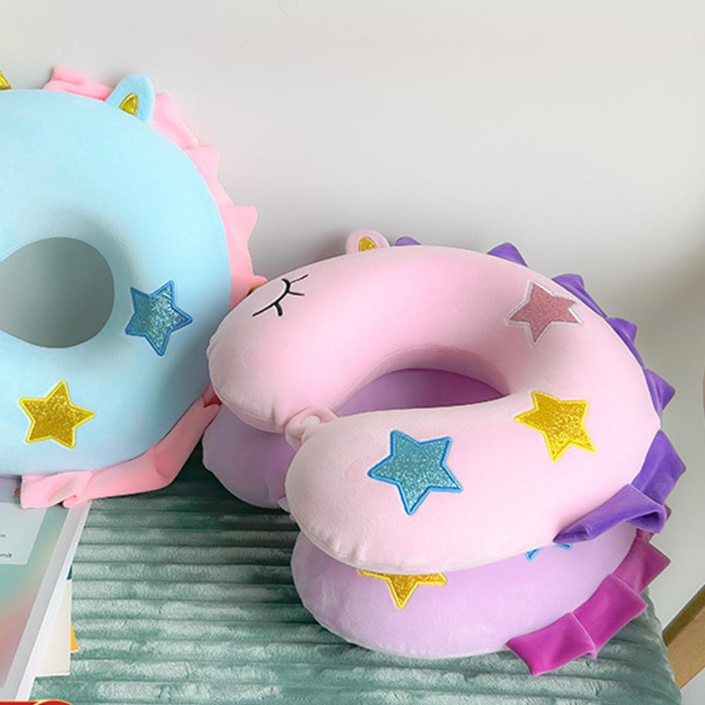 Cuscino da Viaggio per Bambini in Memory Foam con Supporto per il Collo, Fantasia di Animali Carini, Cuscino da Viaggio Portatile