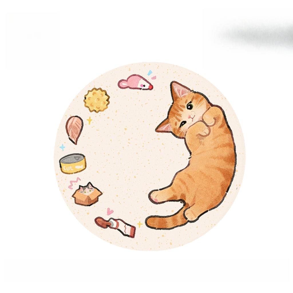 Cartoon Style Living Room Decoration Round Carpet Cat Pattern Rugs for Bedroom Fluffy Soft Lounge Floor Mat Home Thick Plush Rug
