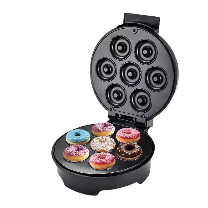 

Мини-машина для приготовления пончиков Houselin для завтраков, закусок, десертов и многого другого с антипригарным покрытием, рассчитана на 7 пончиков us чёрный