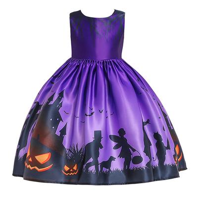 Halloween Kinder Mädchen Kostüm Ballkleid Kurzarm Party Swing Skater Kleid