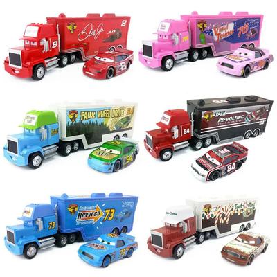 Disney Pixar Cars 3 Lightning McQueen Mack Uncle 8, 76, 54 Truck Set Metal Diecast Model Car Toys For Children's Festival Gifs