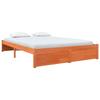 Bed Frame In Wax Brown 140 X 200 Cm Solid Pine Wood