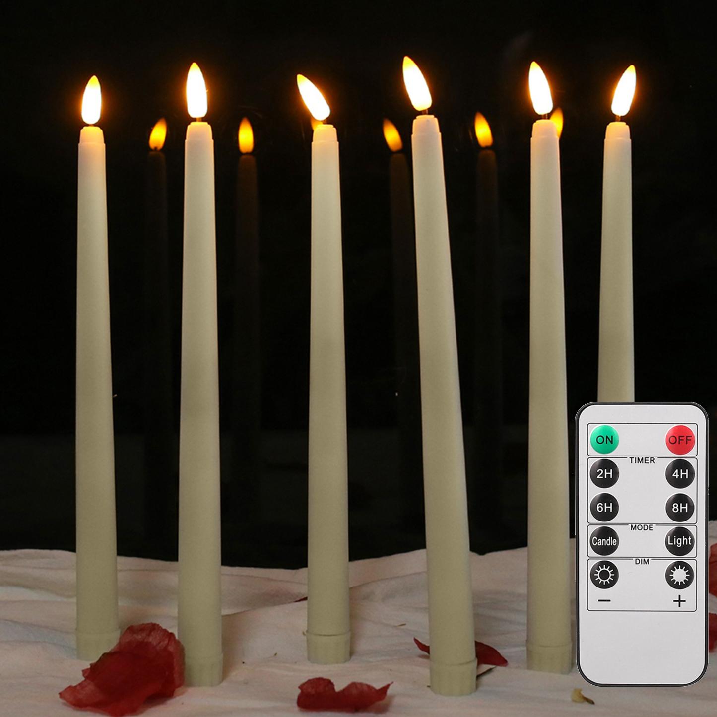 

Flickering Electronic Candle Flameless Led TaperCandles with Timer Remote Battery Operated CandleSticks Christmas Window Candles 6Pcs Per Set