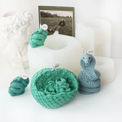 3D had silikonová forma výroba aromaterapeutická svíčka DIY Kobra silikonová skořápka vejce Drak pryskyřice keramická hlína forma domácí řemeslná dekorace