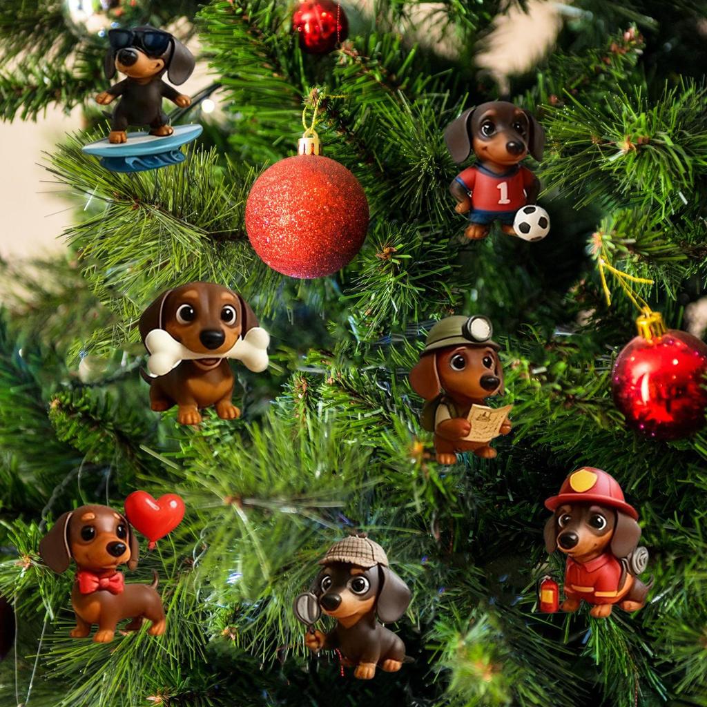Dachshund Christmas Advent Calendar 2026 2D Acrylic Dog Pendants 24 Days Countdown Calendar Collectible Cute Animal Ornaments