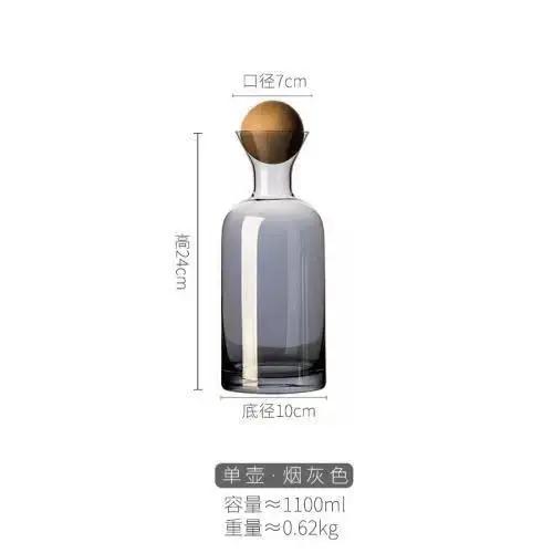 Gray Amber Color Glass Water Pitcher with Handle Heat Resisttant Cold Hot Kettle Large-capacity Tea Pot Water Bottle Juice Jug