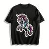 Zombie Einhorn Druck Gothic Trendig Lässig Kurzarm T-Shirt Reines Baumwoll T-Shirt