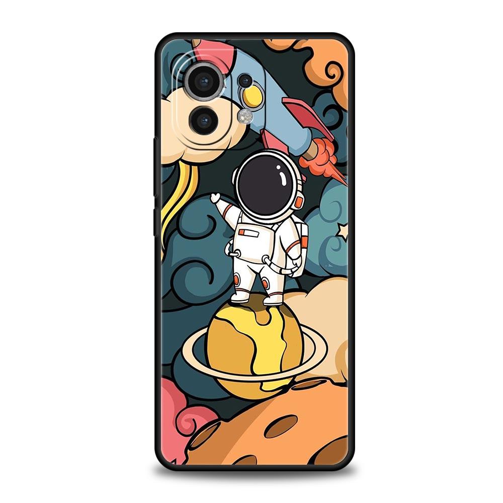 Cartoon Cute Cosmonaut Phone Case Cover for Xiaomi Mi 17 15 14 13 12 11 Ultra 15T 14T 13T 12T 11T Pro Lite 5G Soft TPU Shell Bag