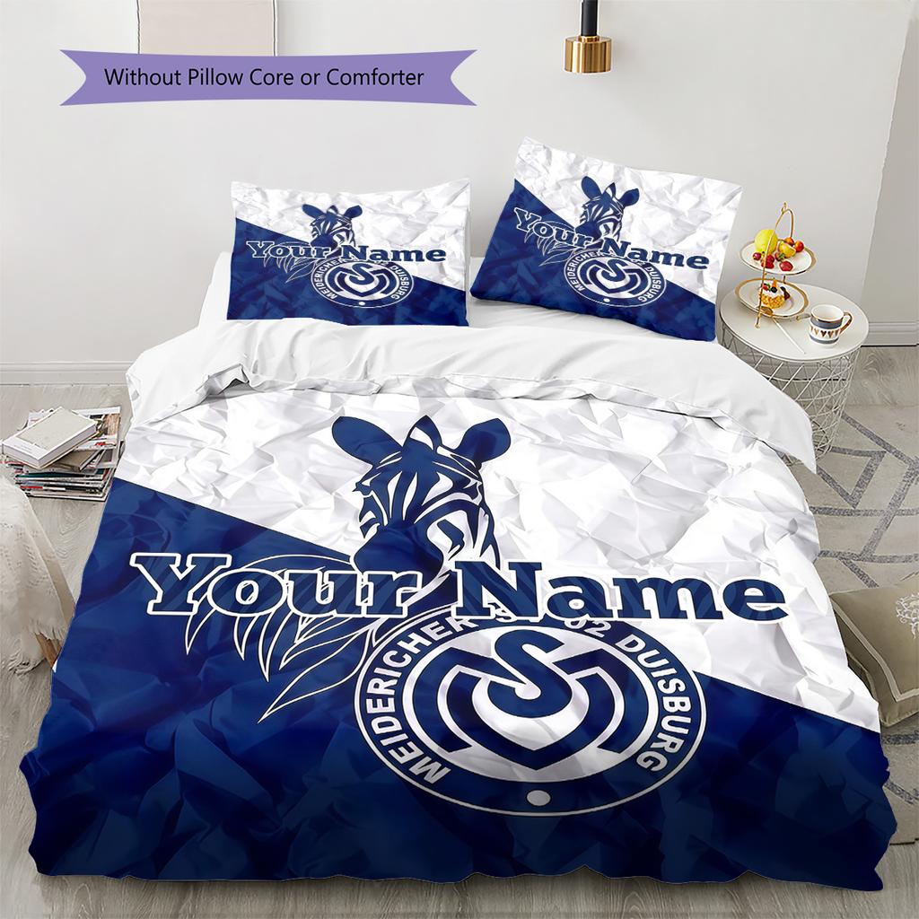 Msv Duisburg Custom Name Pattern Bedding Quilt Set Quilt Cover Pillowcase Home Birthday Gift(1 * Duvet Cover + 2 * Pillowcase, Without Core)