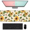 Floral & Butterfly Gaming Mouse Pad, Large Soft Purple Flower Desk Mat for Keyboard Computer Laptop, Non-Slip Rubber Base Extended Desktop Mousepad