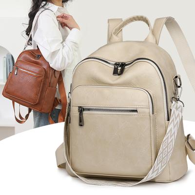 Multifunktionale Umhängetasche Damen PU Rucksack Große Kapazität Reiserucksack