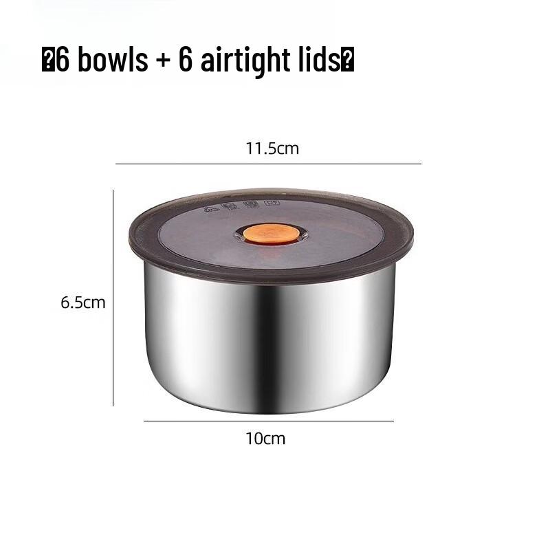 

ZISIZ Stainless Steel Round Food Storage Container Set
