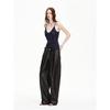 Women's Relaxed Fit Pleated Wide-Leg Pants