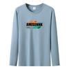 S-5XL Mens Long Sleeved T-Shirt Pure Cotton Man Big Size Crew Neck Sweatshirt