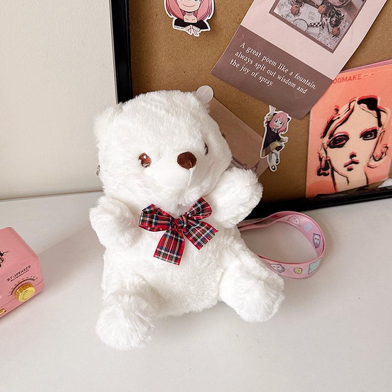 

Милая плюшевая сумка через плечо в виде куклы в одежде, универсальная мультяшная сумка, детская плюшевая сумка-мессенджер, женская average size