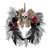 Skull Wreath for Halloween Festivities Scary Rose Skeleton Garlands Accessories Party Indoor Outdoor Party Decorations