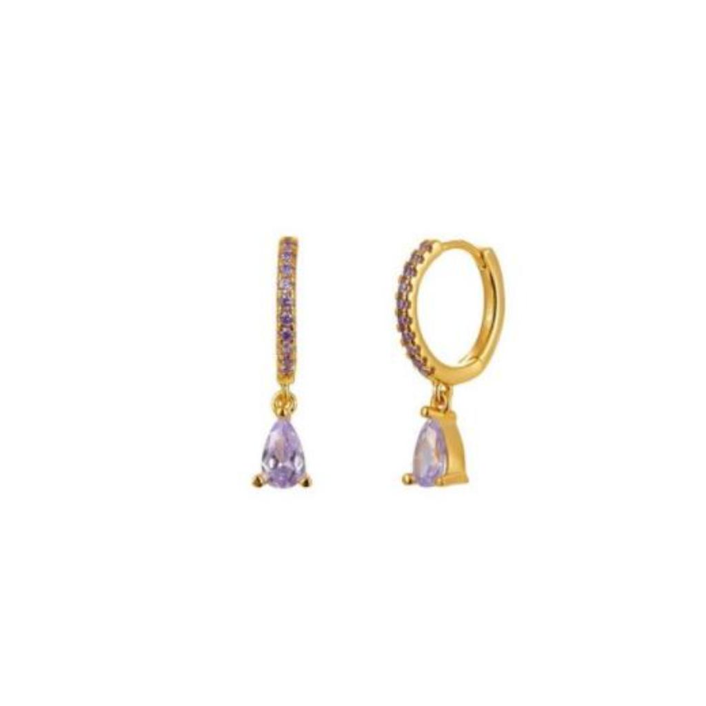 2 Stück Edelstahl Zirkonia Kleine Creolen Ohrringe für Damen Wassertropfen Anhänger Knorpel Ohrring Hochzeit Piercing Schmuck