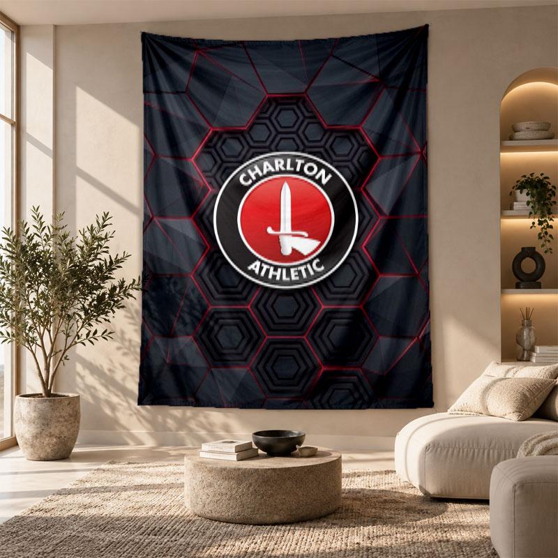 Dekorativer Wandteppich, Charlton Athletic FC Aufdruck Wandkunst, Leichte Wanddekoration Für Schlafzimmer Hintergrund